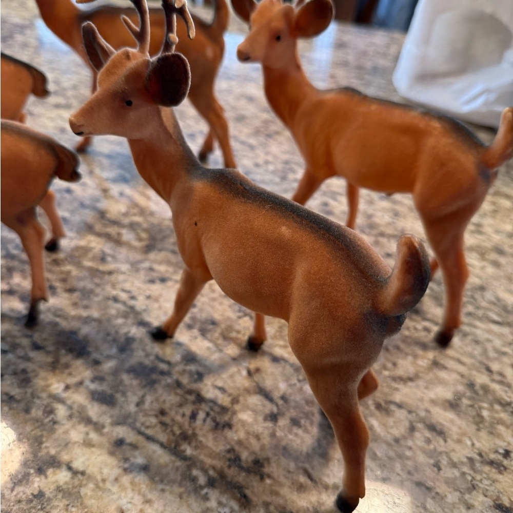 Vintage Christmas - Blow Mold Flocked Deer